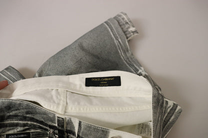 Jean en coton gris délavé taille haute Dolce & Gabbana