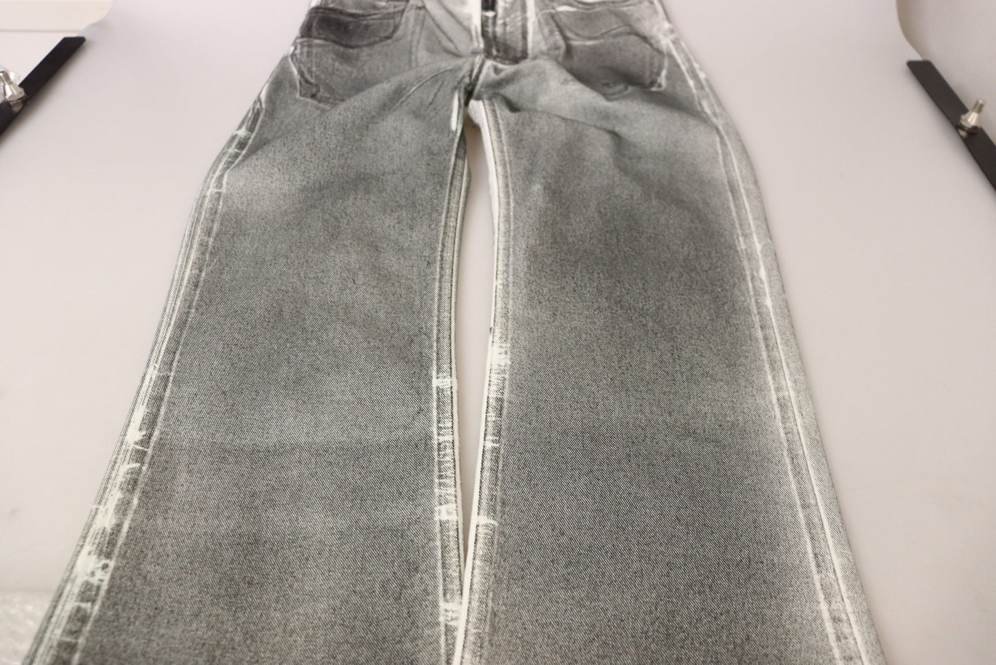 Jean en coton gris délavé taille haute Dolce & Gabbana