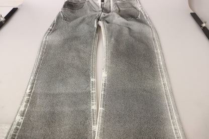 Jean en coton gris délavé taille haute Dolce & Gabbana