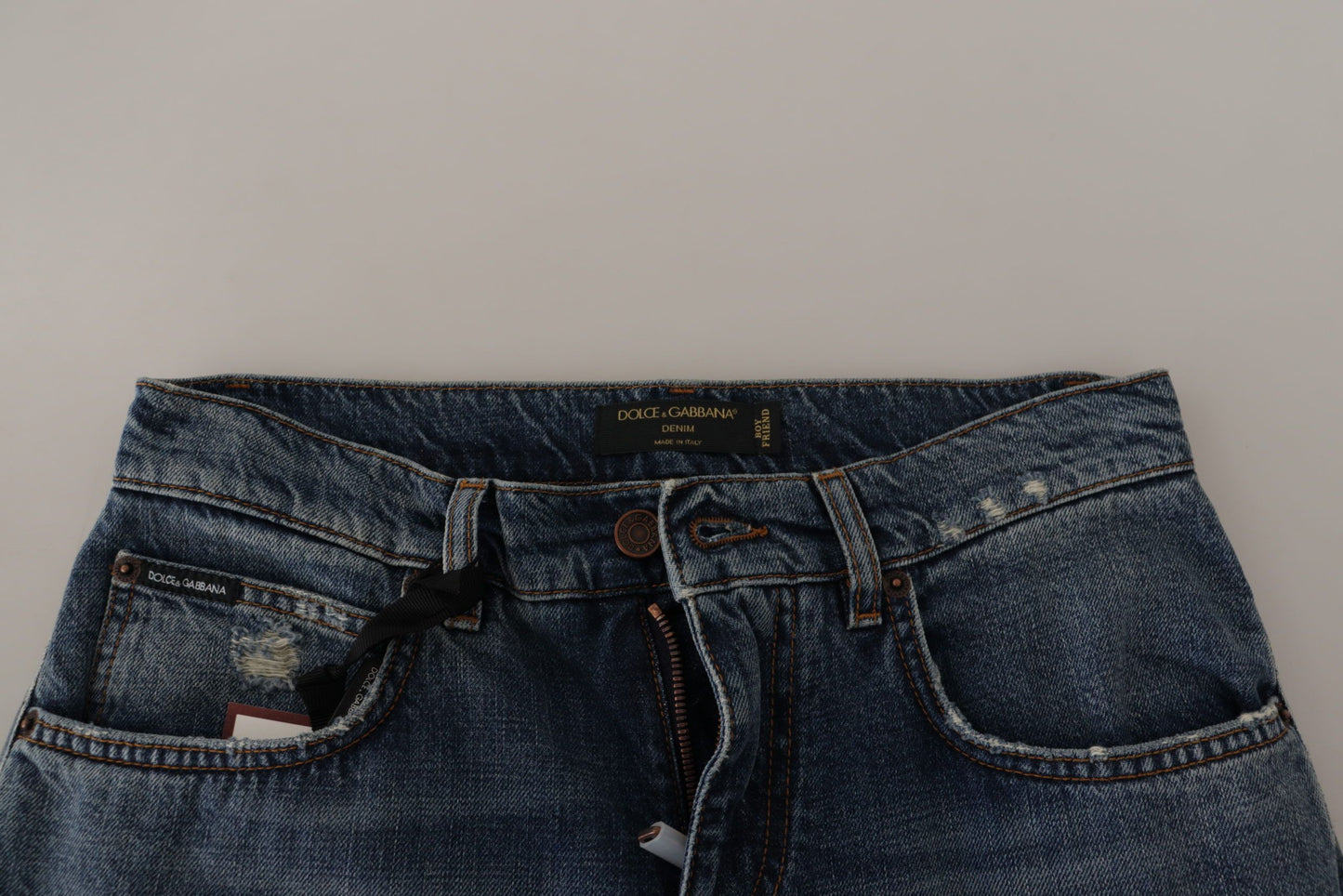 Jeans Dolce & Gabbana de mezclilla azul con logo de corazón barroco