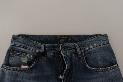 Jeans Dolce & Gabbana de mezclilla azul con logo de corazón barroco