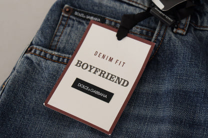 Jeans Dolce & Gabbana de mezclilla azul con logo de corazón barroco