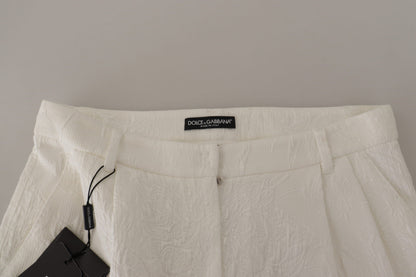 Shorts culotte Dolce & Gabbana blancs en coton taille haute