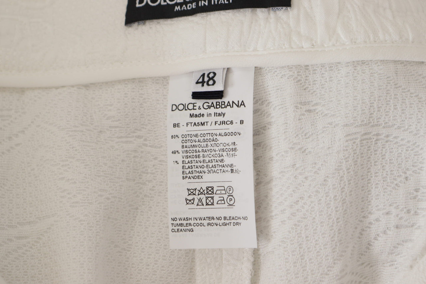 Shorts culotte Dolce & Gabbana blancs en coton taille haute
