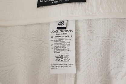 Shorts culotte Dolce & Gabbana blancs en coton taille haute