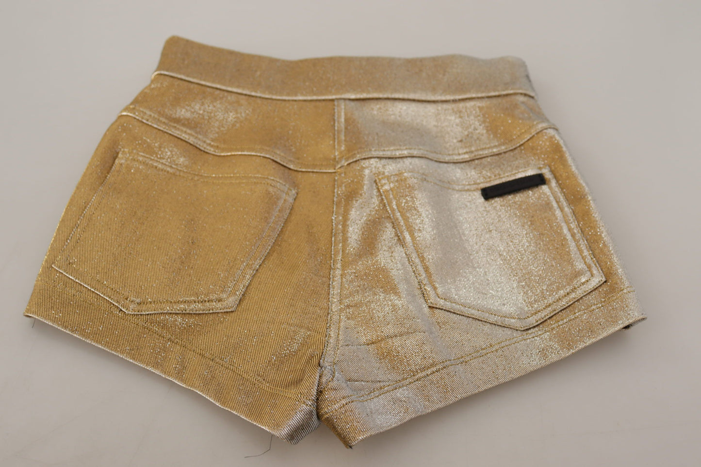 Shorts scintillants en coton mélangé doré Dolce & Gabbana