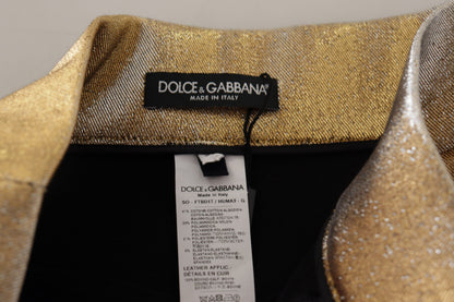 Shorts scintillants en coton mélangé doré Dolce & Gabbana