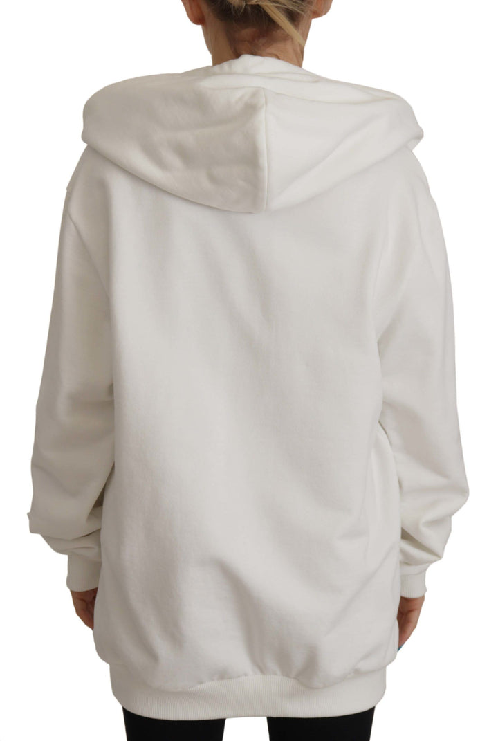 Sudadera con capucha blanca bordada Dolce & Gabbana