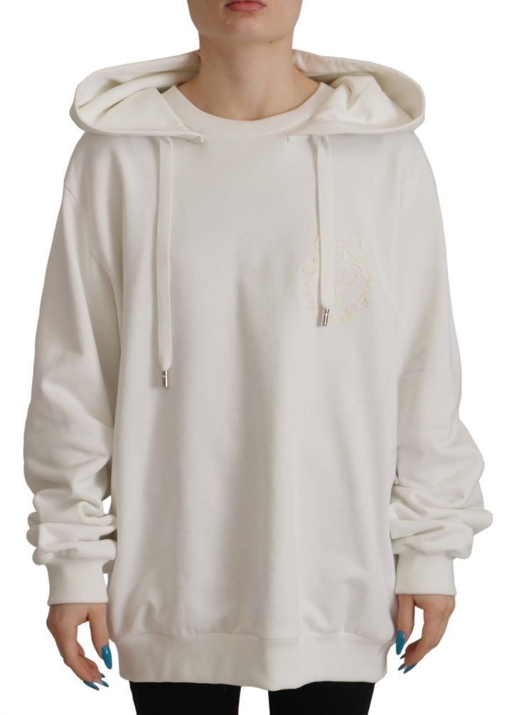 Sudadera con capucha blanca bordada Dolce & Gabbana