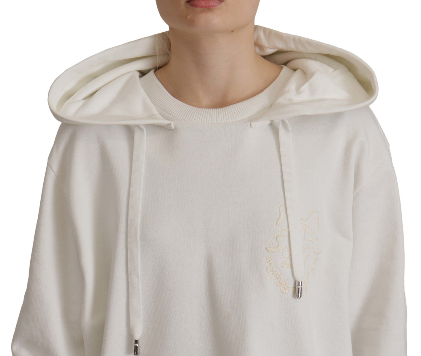 Sweat à capuche blanc brodé Dolce & Gabbana