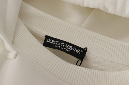 Sweat à capuche blanc brodé Dolce & Gabbana