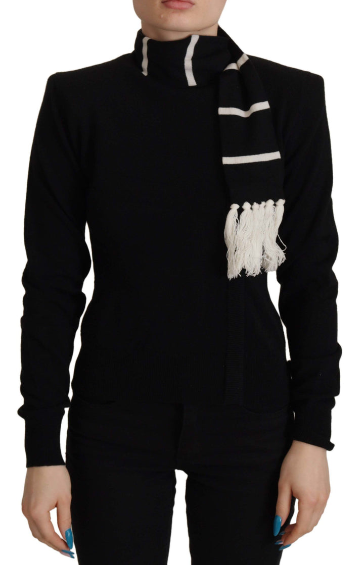 Suéter de cuello alto de cachemira negro Dolce & Gabbana