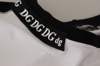 T-shirt en coton à col rond et imprimé slogan blanc Dolce & Gabbana