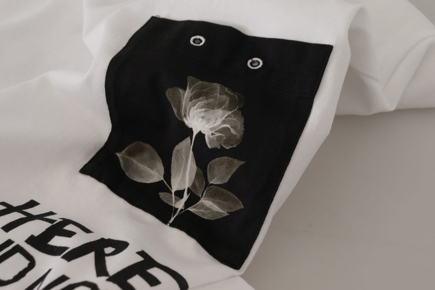 T-shirt en coton à col rond et imprimé slogan blanc Dolce & Gabbana