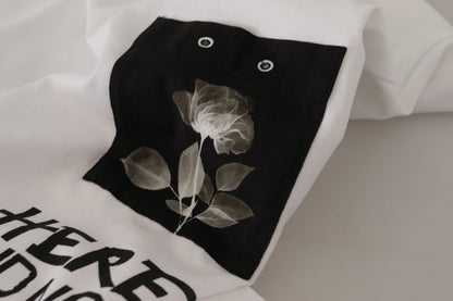 T-shirt en coton à col rond et imprimé slogan blanc Dolce & Gabbana