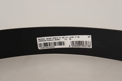 Ceinture Dolce & Gabbana en cuir verni bleu avec boucle logo argentée