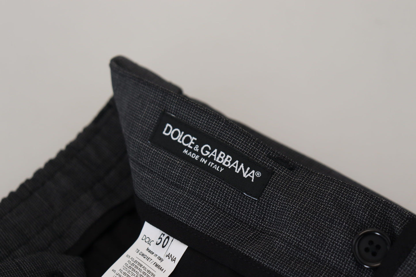 Pantalon cargo Dolce & Gabbana gris à carreaux - Tissu extensible