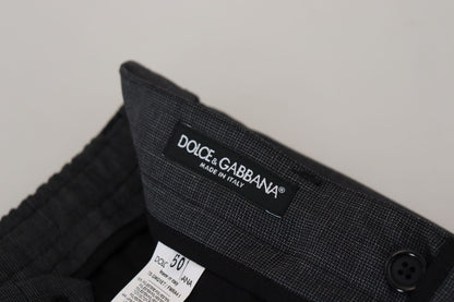 Pantalon cargo Dolce & Gabbana gris à carreaux - Tissu extensible