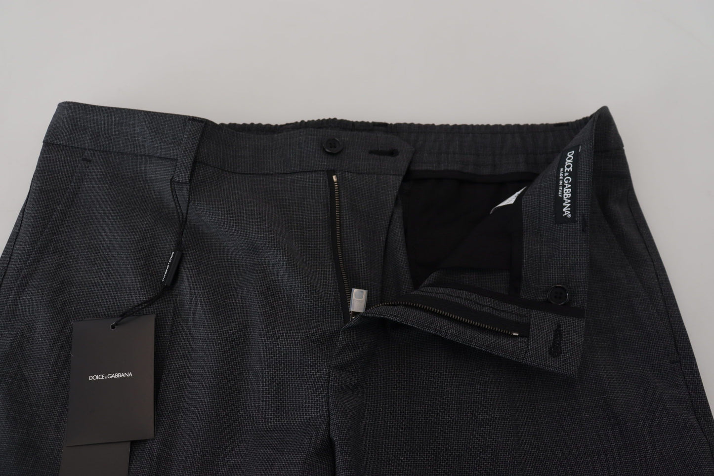 Pantalon cargo Dolce & Gabbana gris à carreaux - Tissu extensible