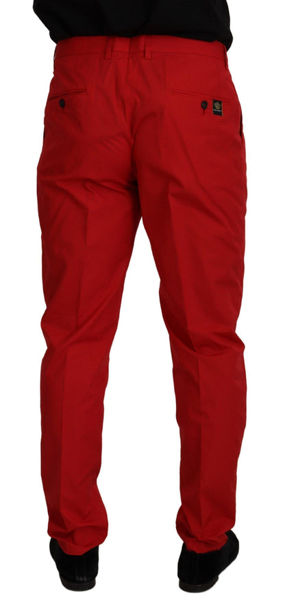 Pantalon Chino Dolce & Gabbana Rouge Coton Coupe Slim