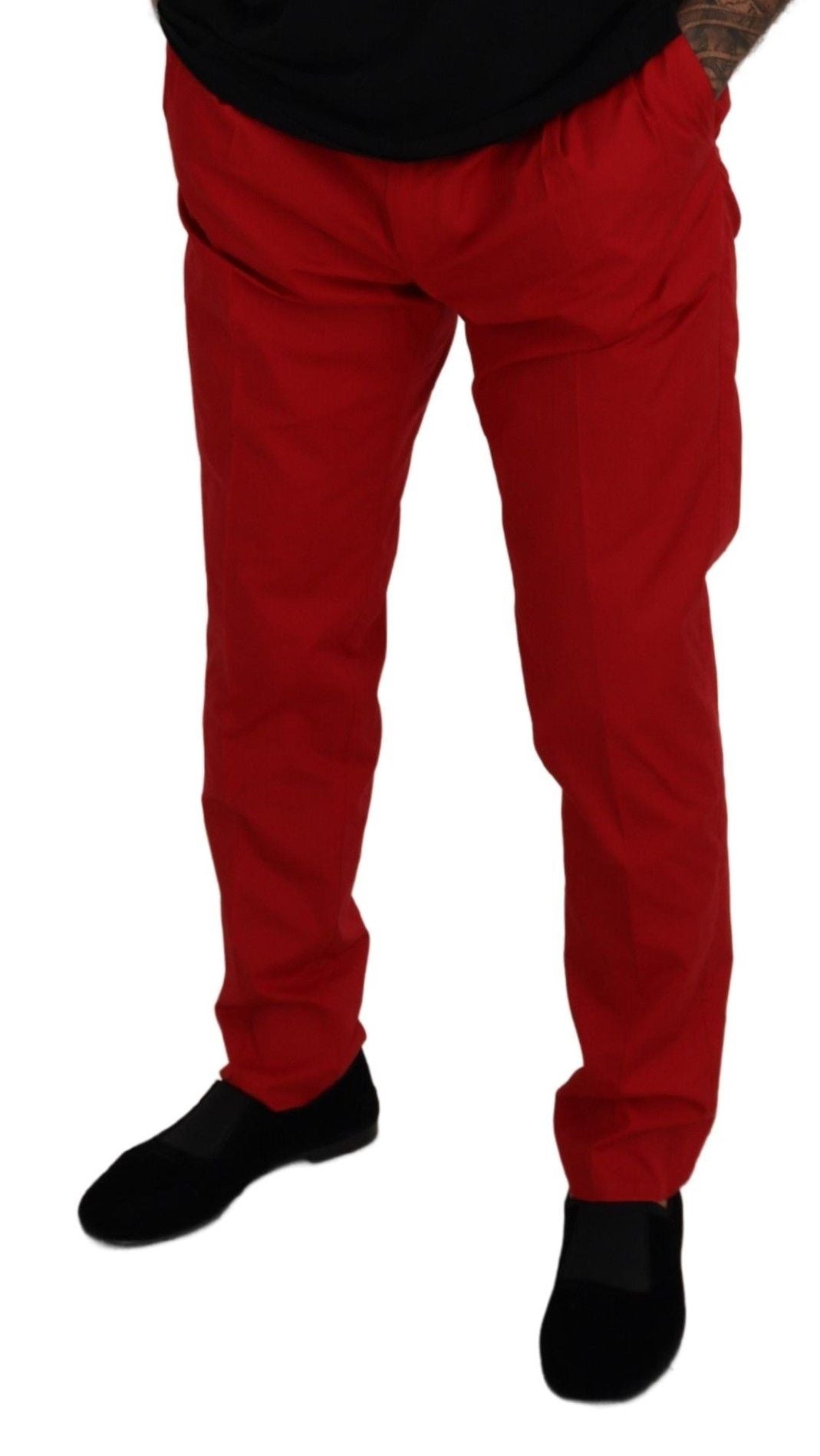 Pantalon Chino Dolce & Gabbana Rouge Coton Coupe Slim