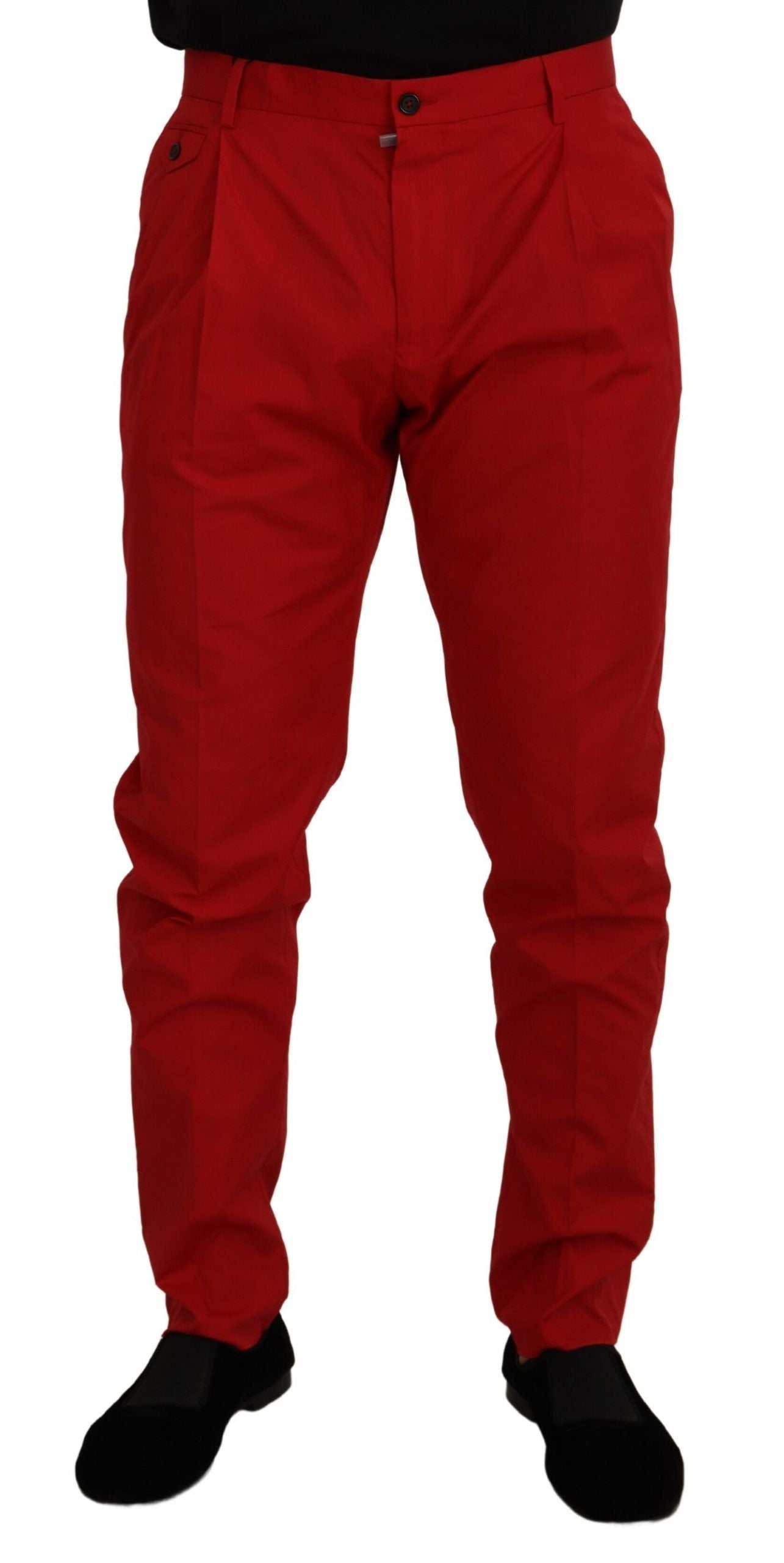 Pantalon Chino Dolce & Gabbana Rouge Coton Coupe Slim