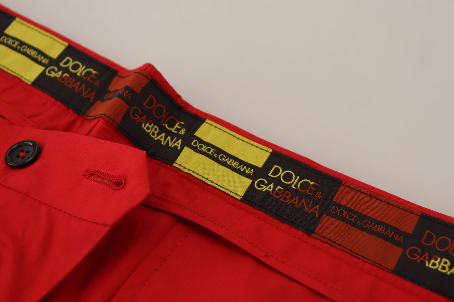 Pantalon Chino Dolce & Gabbana Rouge Coton Coupe Slim