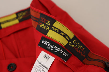 Pantalon Chino Dolce & Gabbana Rouge Coton Coupe Slim