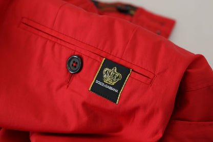 Pantalon Chino Dolce & Gabbana Rouge Coton Coupe Slim