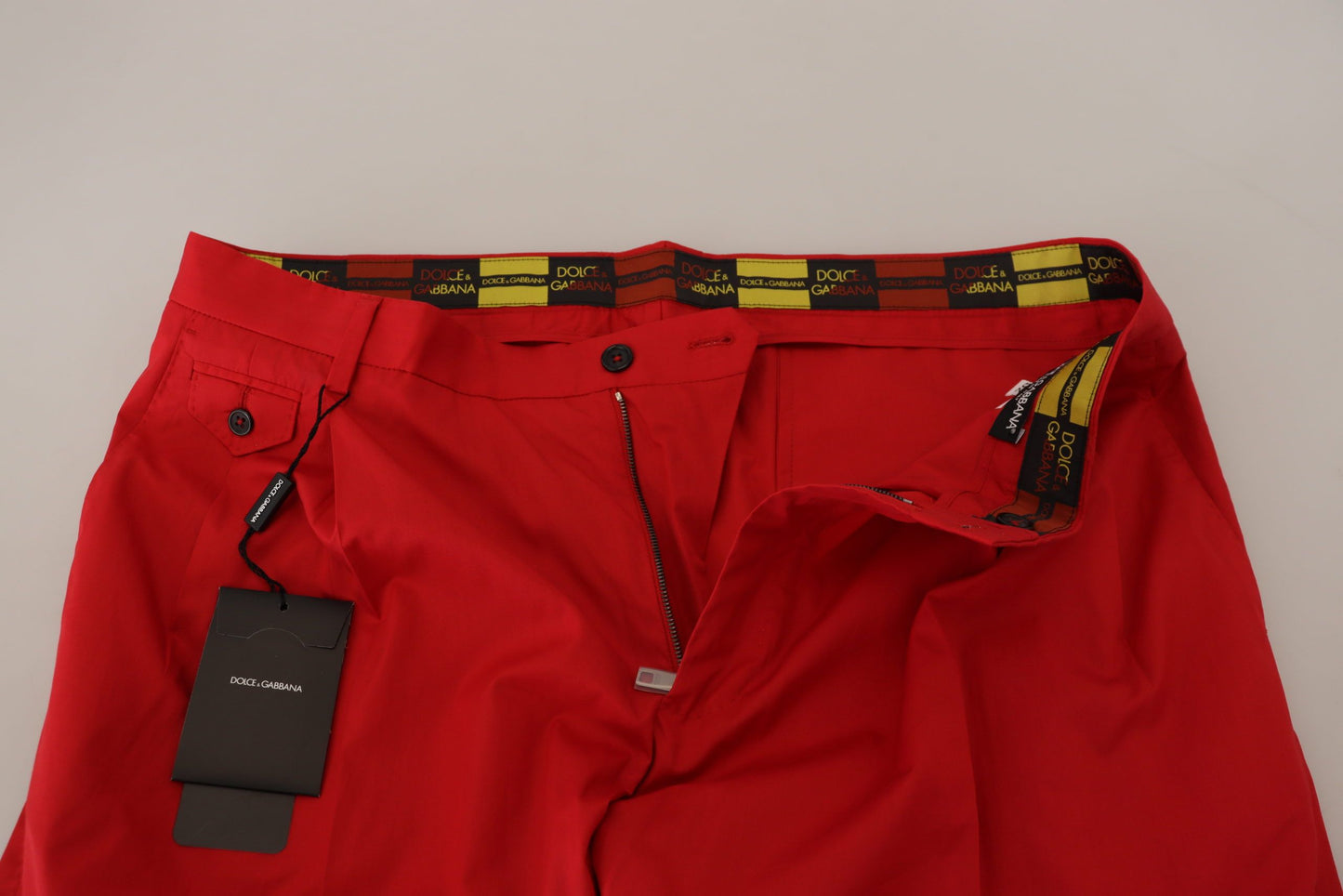 Pantalon Chino Dolce & Gabbana Rouge Coton Coupe Slim