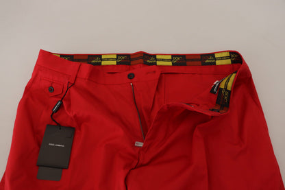 Pantalon Chino Dolce & Gabbana Rouge Coton Coupe Slim