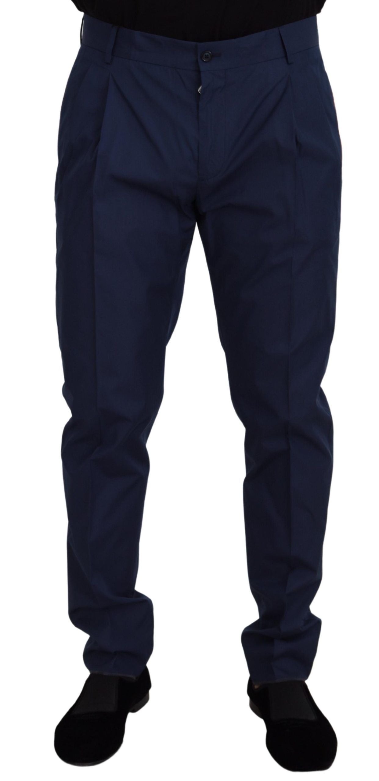 Pantalones chinos de algodón y seda azules de Dolce & Gabbana