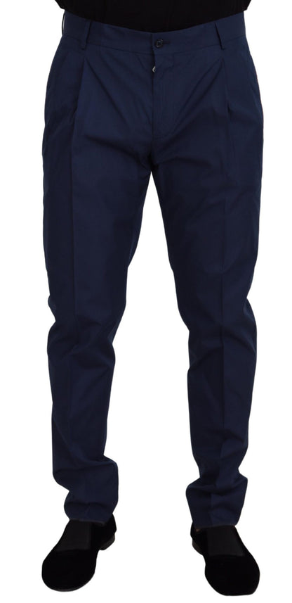 Pantalones chinos de algodón y seda azules de Dolce & Gabbana