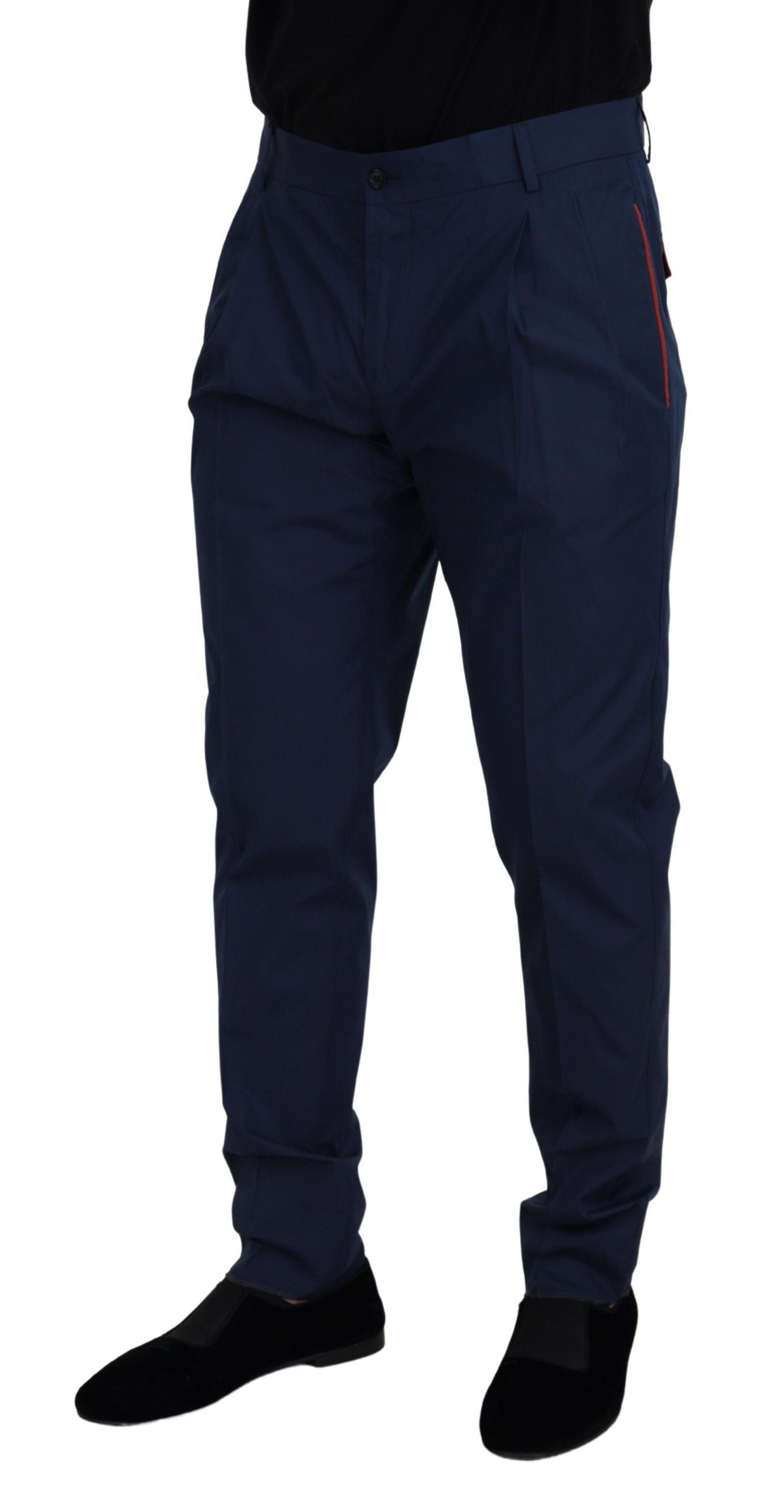 Pantalones chinos de algodón y seda azules de Dolce & Gabbana