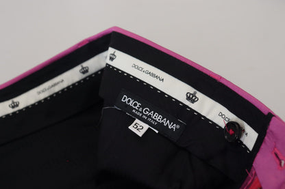 Pantalon habillé fuselé en soie rose Dolce & Gabbana