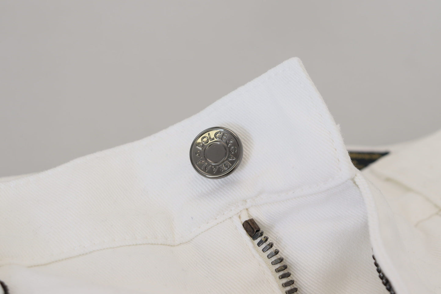 Jeans en denim de coton stretch slim skinny blancs Dolce & Gabbana