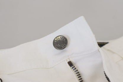 Jeans en denim de coton stretch slim skinny blancs Dolce & Gabbana