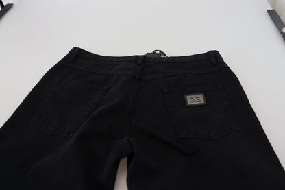 Jean ample en coton déchiré noir Dolce & Gabbana