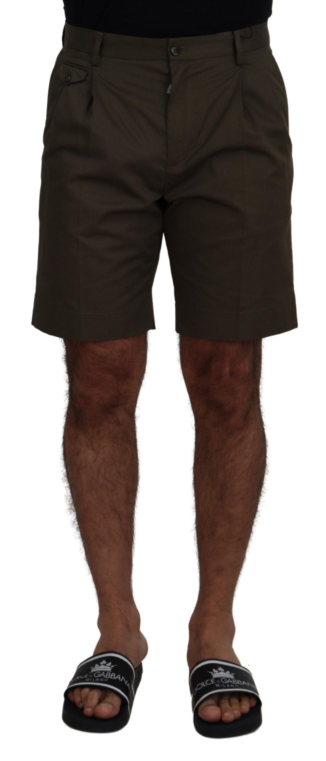 Shorts casuals en coton vert Dolce & Gabbana