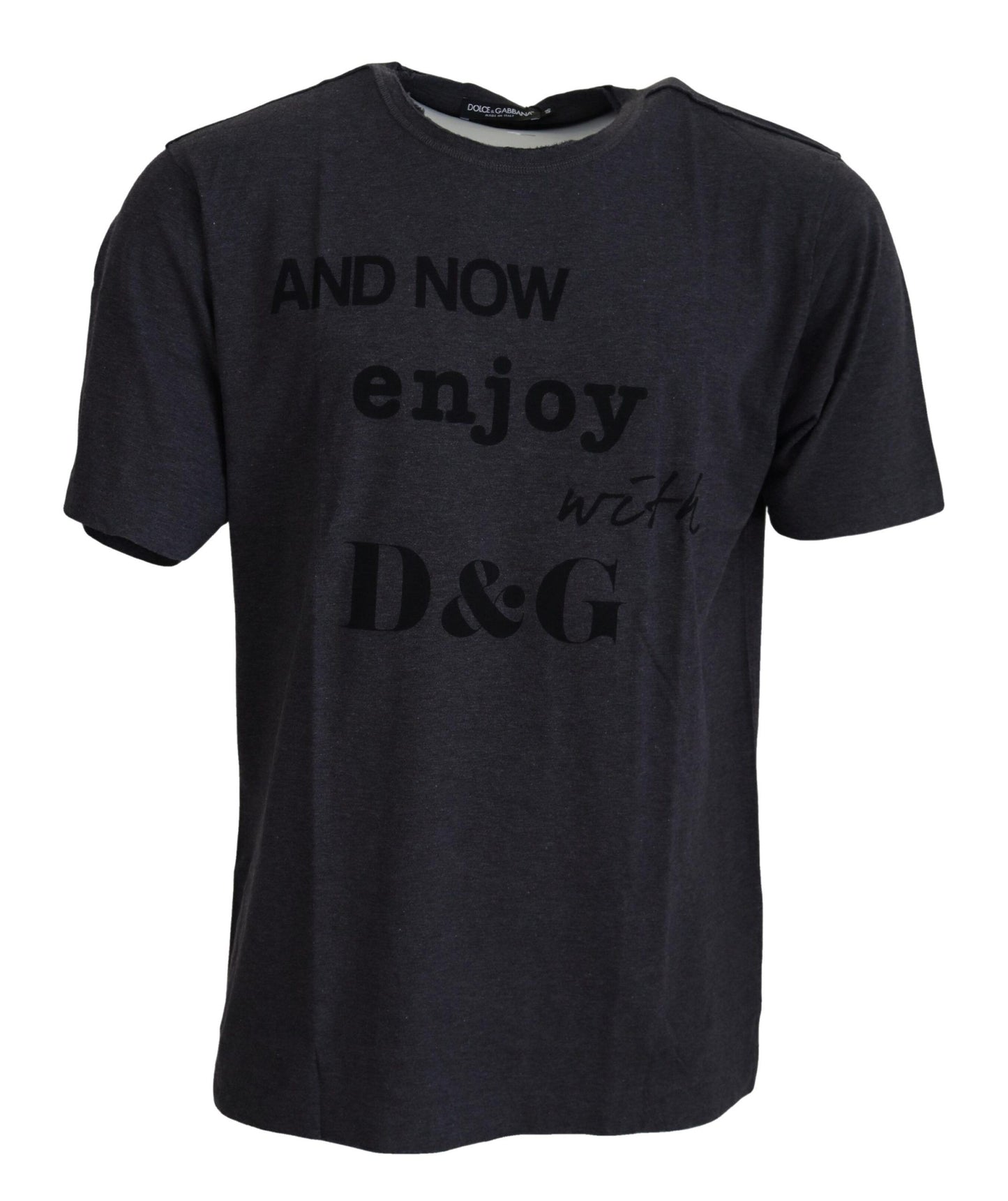 T-shirt Dolce & Gabbana gris en coton à col rond et manches courtes