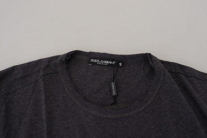 T-shirt Dolce & Gabbana gris en coton à col rond et manches courtes