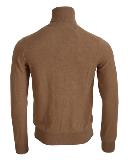 Pull-over en cachemire à col roulé beige Dolce & Gabbana