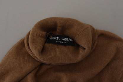 Pull-over en cachemire à col roulé beige Dolce & Gabbana