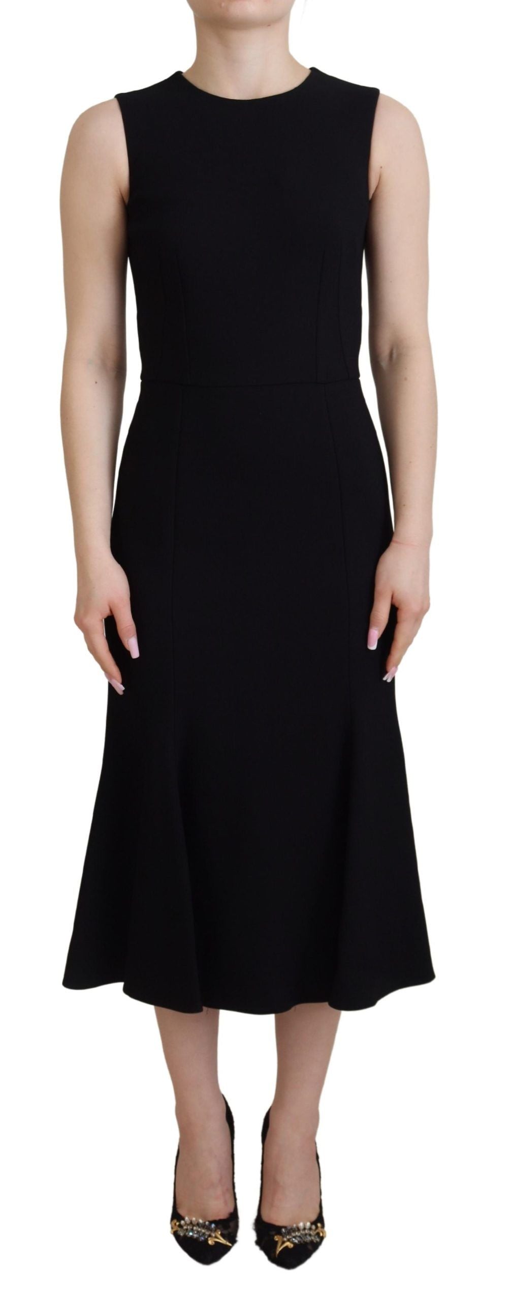 Robe fourreau Dolce & Gabbana noire évasée en viscose