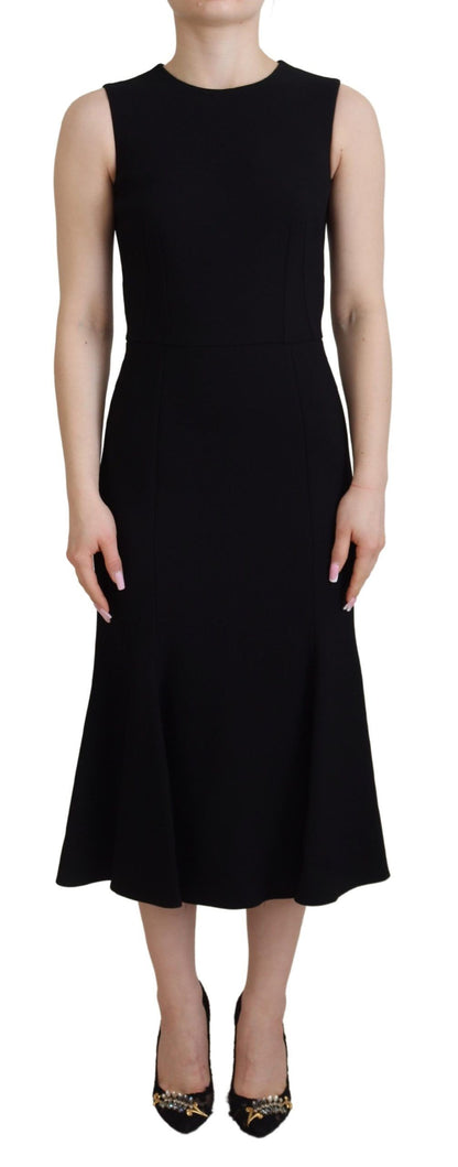 Robe fourreau Dolce & Gabbana noire évasée en viscose