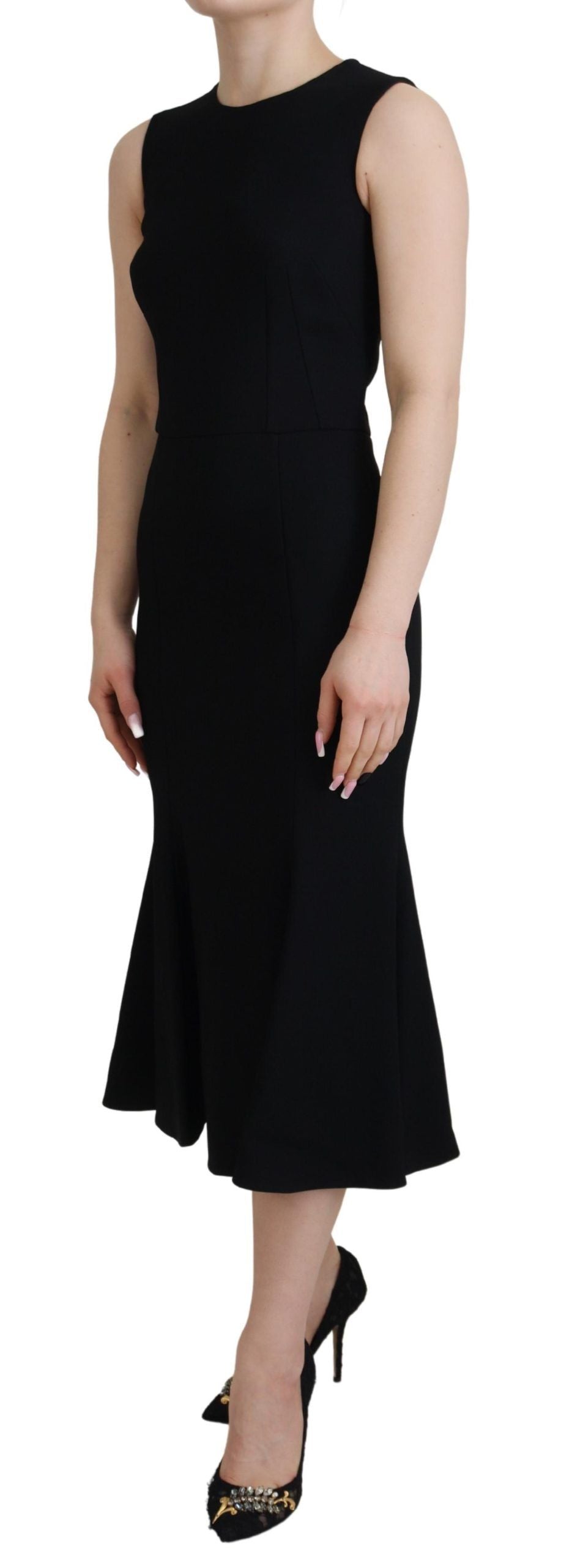 Robe fourreau Dolce & Gabbana noire évasée en viscose