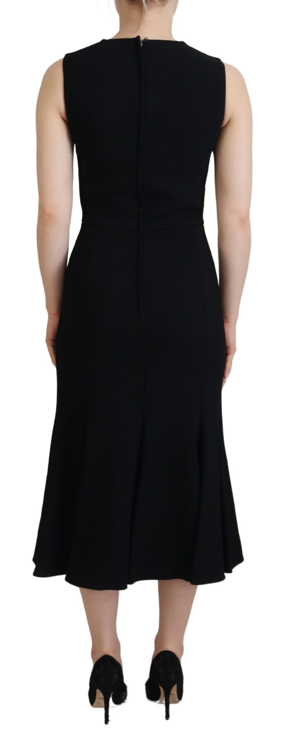 Robe fourreau Dolce & Gabbana noire évasée en viscose