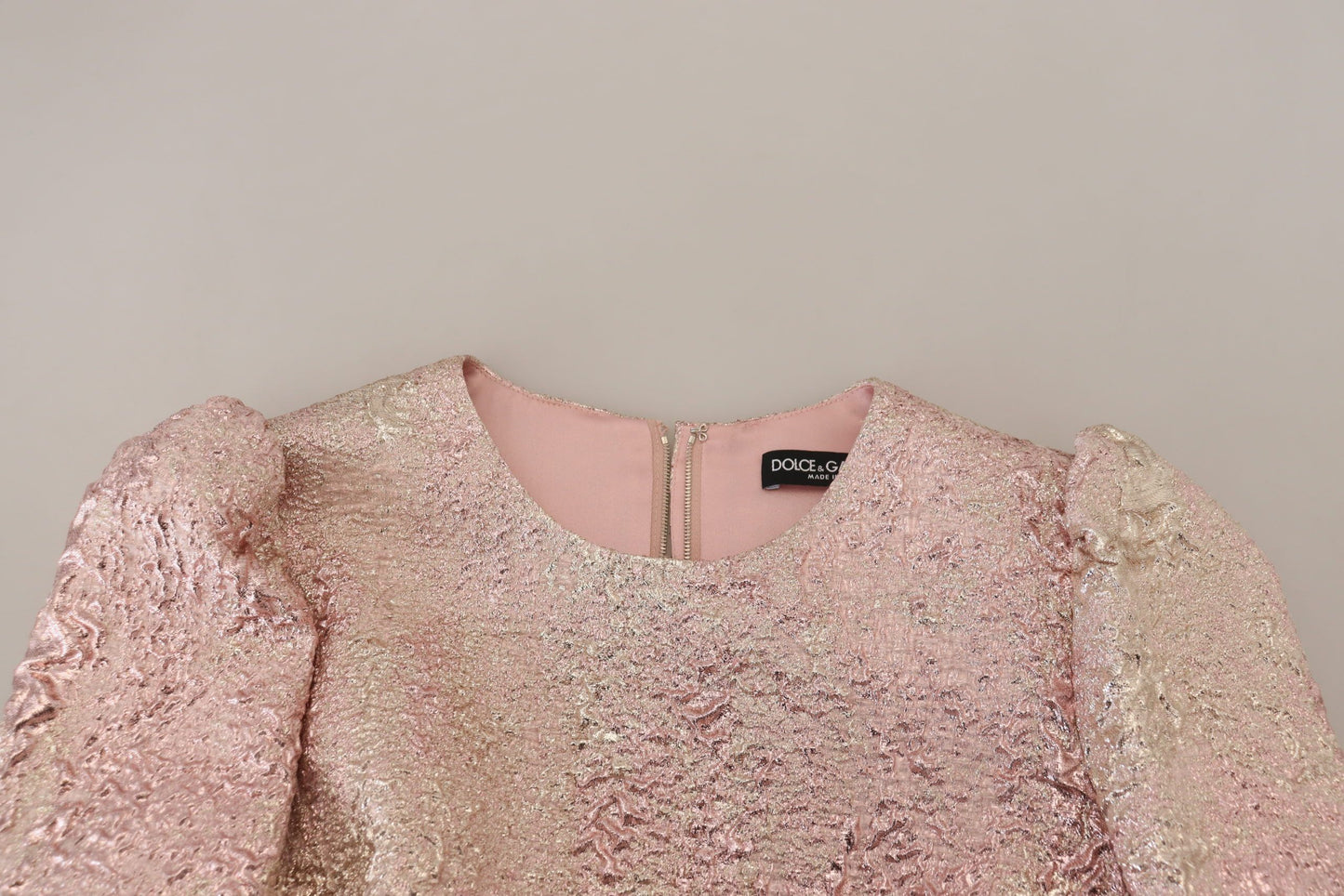 Robe midi fourreau Dolce & Gabbana rose en jacquard à manches 3/4