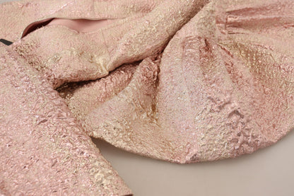 Robe midi fourreau Dolce & Gabbana rose en jacquard à manches 3/4