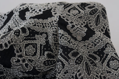 Robe fourreau moulante jacquard noire et grise Dolce & Gabbana